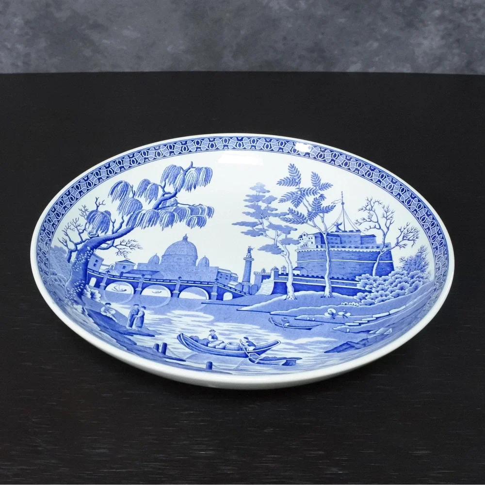 Vintage Spode Blue Room Collection Rome Blue & White Transferware Pasta Bowl